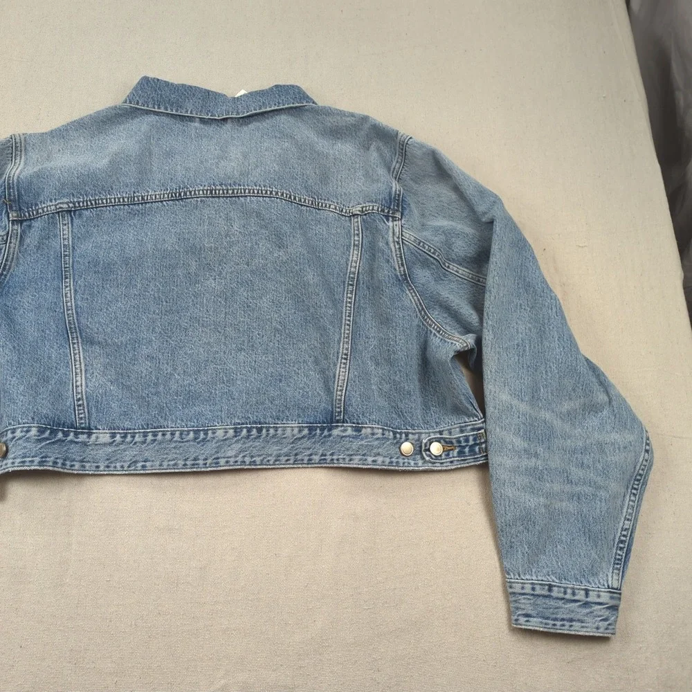 Good American Denim Jacket Womens 6 Blue Trucket Crop - Picture 8 of 15
